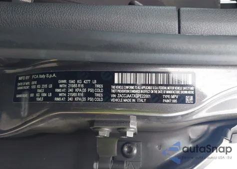 2016 Jeep Renegade Sport from USA, damaged, VIN ZACCJAATXGPE22001